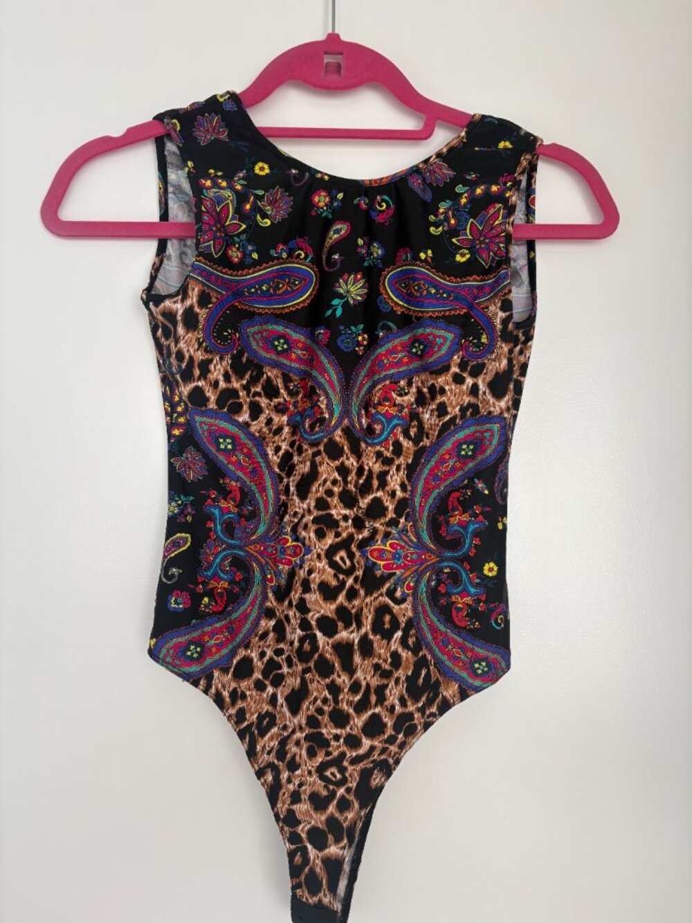 Versace Jeans Couture Leopard & Paisley Bodysuit | US 2 / IT 38 | EUC
